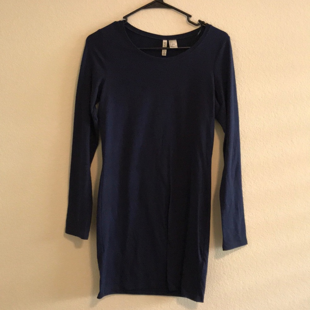 ASOS Navy Blue Bodycon Dress w/ Long Sleeves